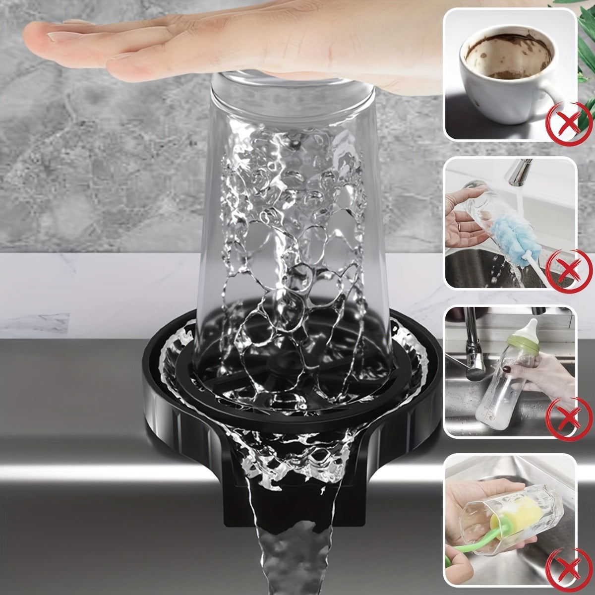 Kitchen Faucet Glass Rinser